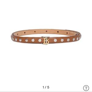 SOLD❌Burberry Monogram Motif Studded Leather Belt for Women